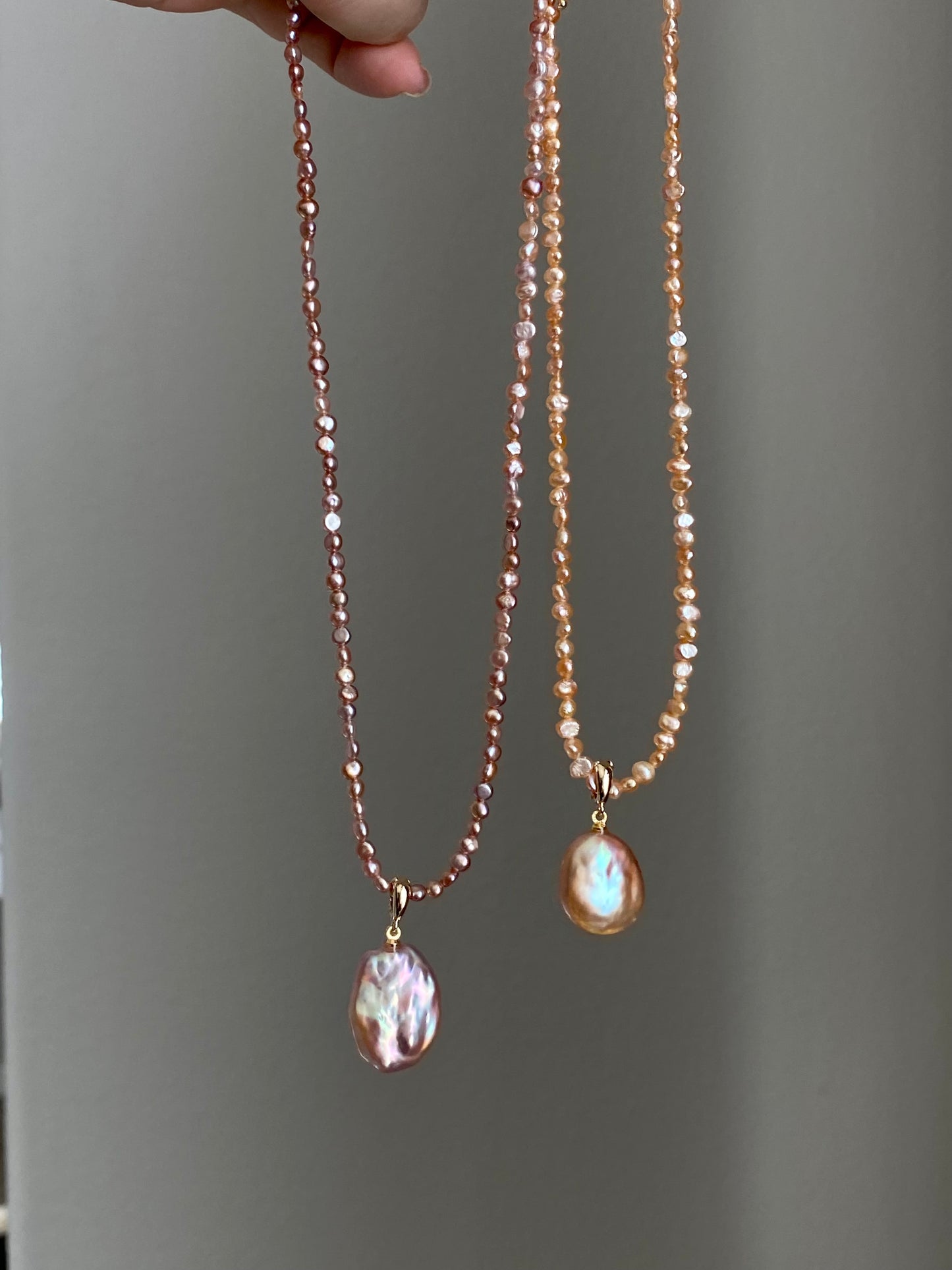 Spring exclusives Handmade Minimalist tiny colorful petal pearl dainty chocker necklace with removal pendant gift for her anniversary gift
