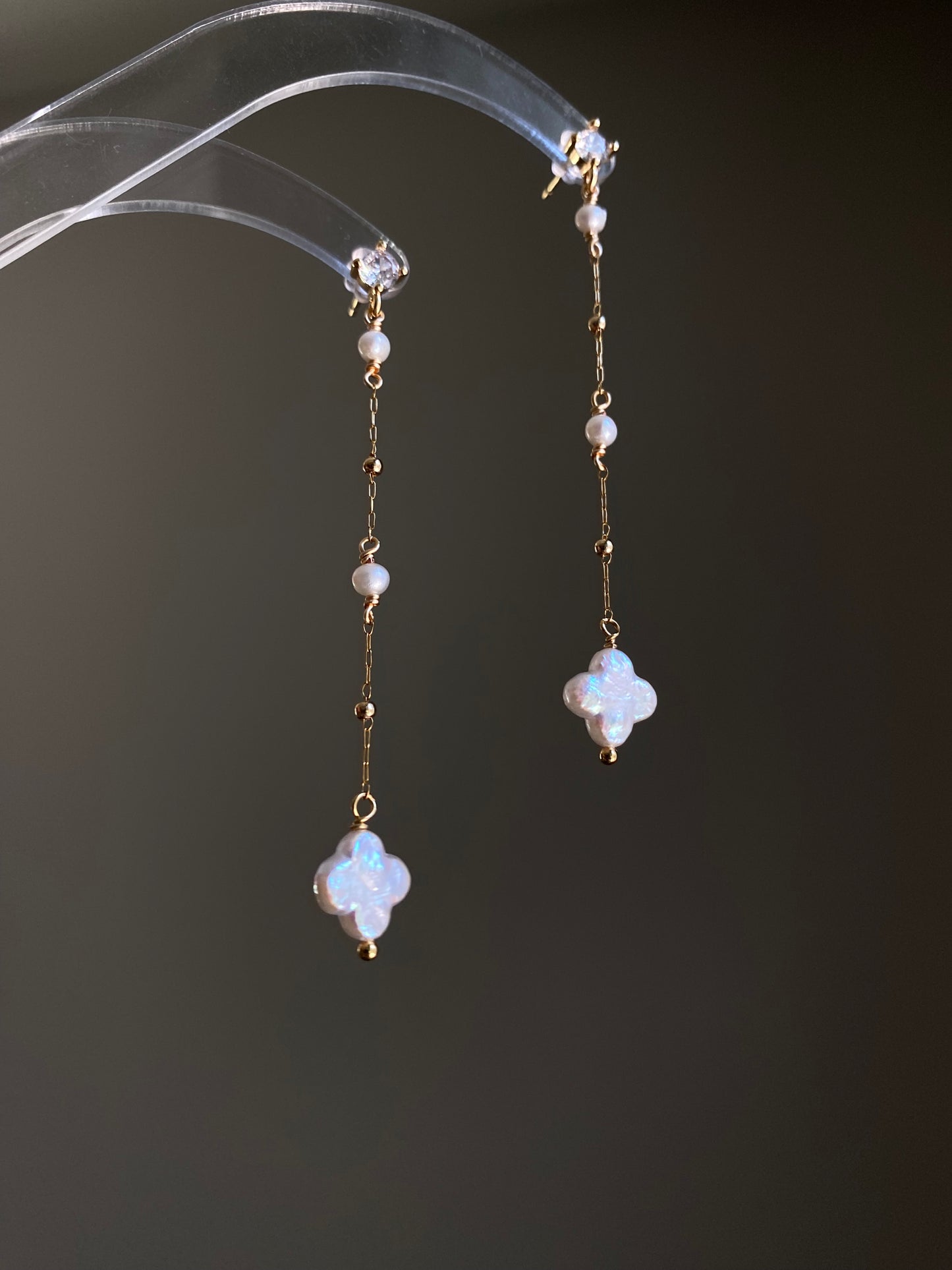 Celeste Wish Dangle Earrings Baroque Pearl Earrings Layering Earrings, Wedding Jewelry, Elegant Pearl Drop Earrings, Handmade Gift for Her