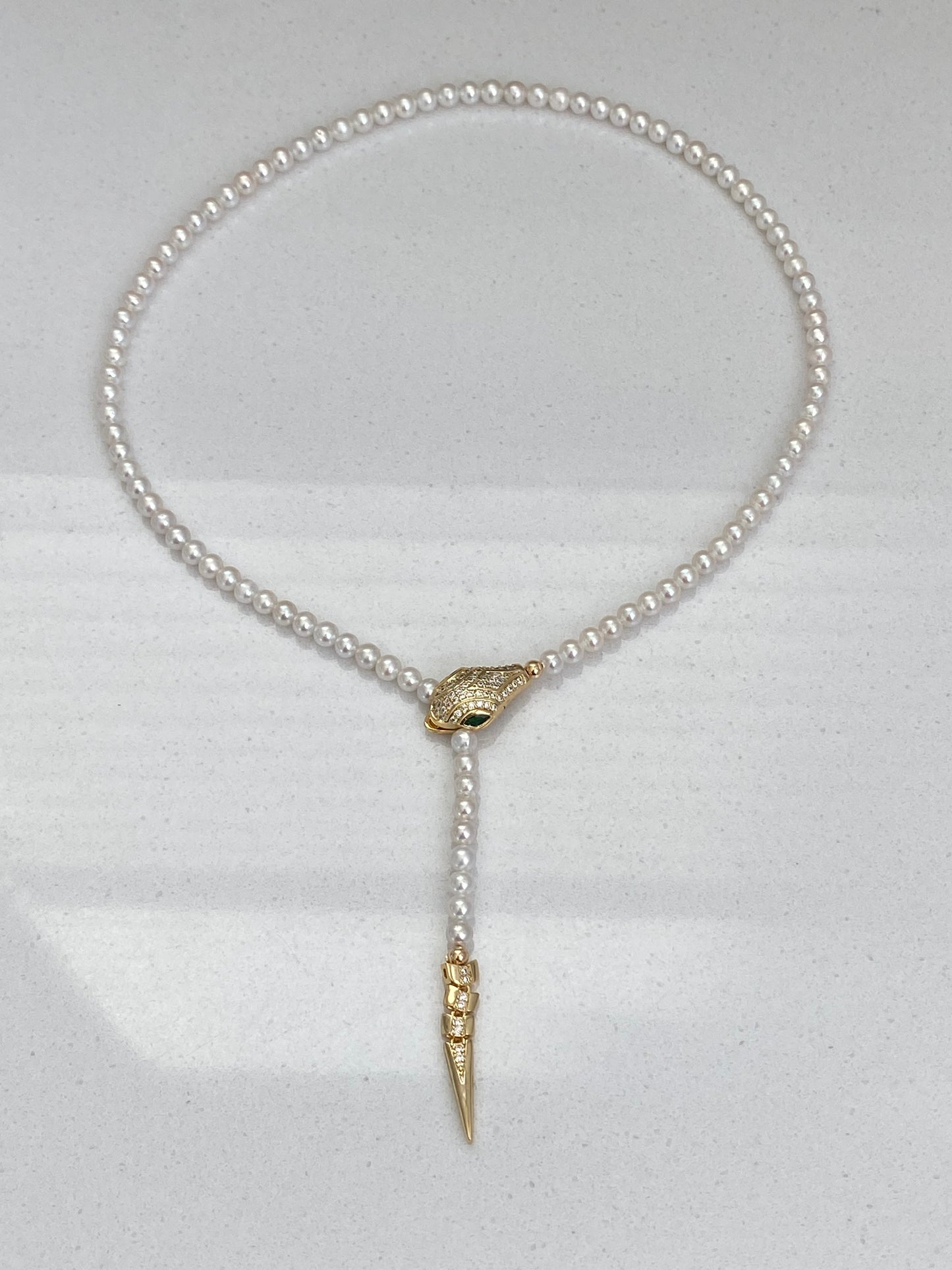Unique Luxury Freshwater Pearl Adjustable Pearl Necklace with Snake Clasp Choker Necklace Wedding Jewelry gift for her anniversary gift