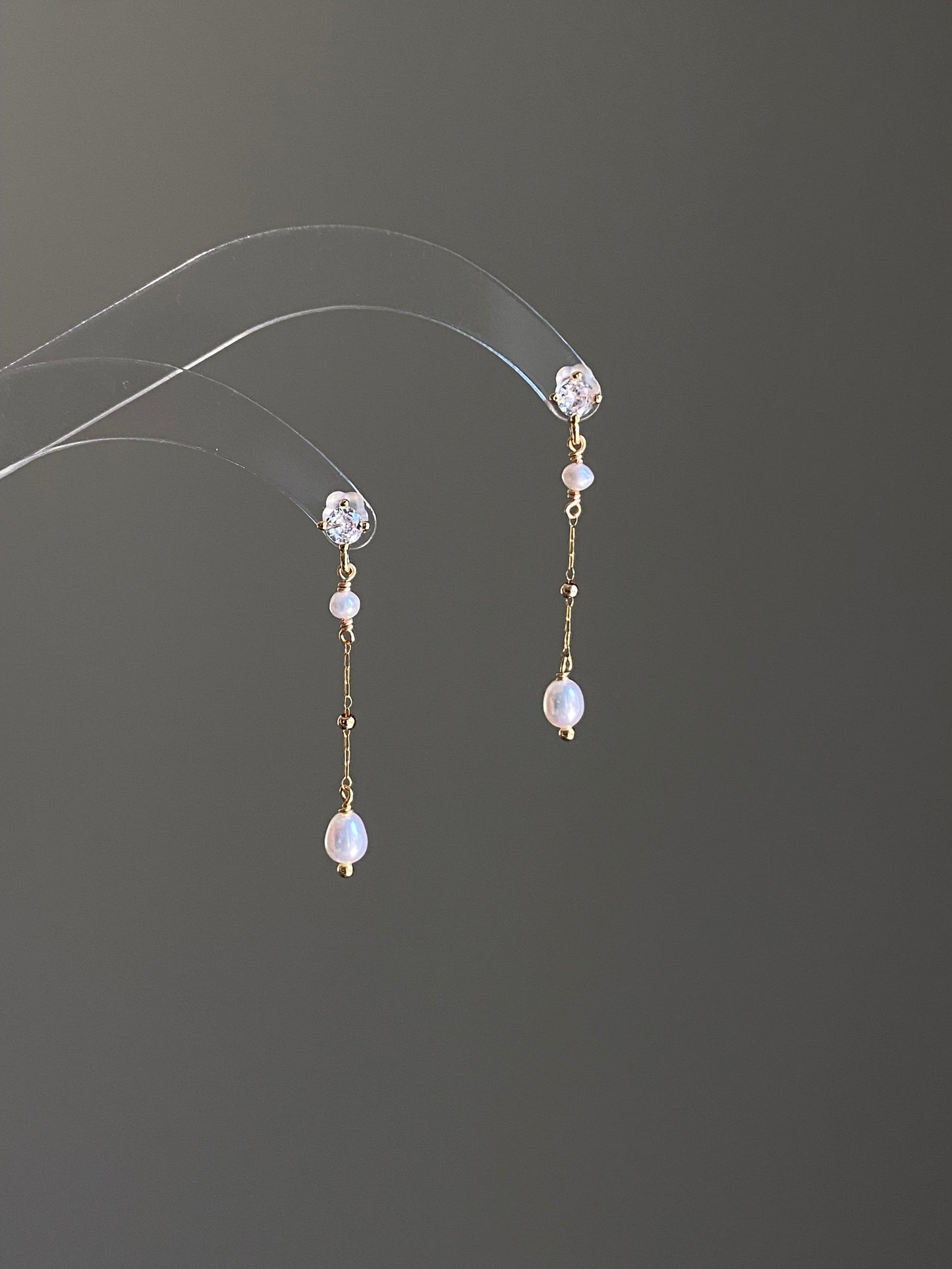 Celeste Wish Dangle Earrings Baroque Pearl Earrings Layering Earrings, Wedding Jewelry, Elegant Pearl Drop Earrings, Handmade Gift for Her