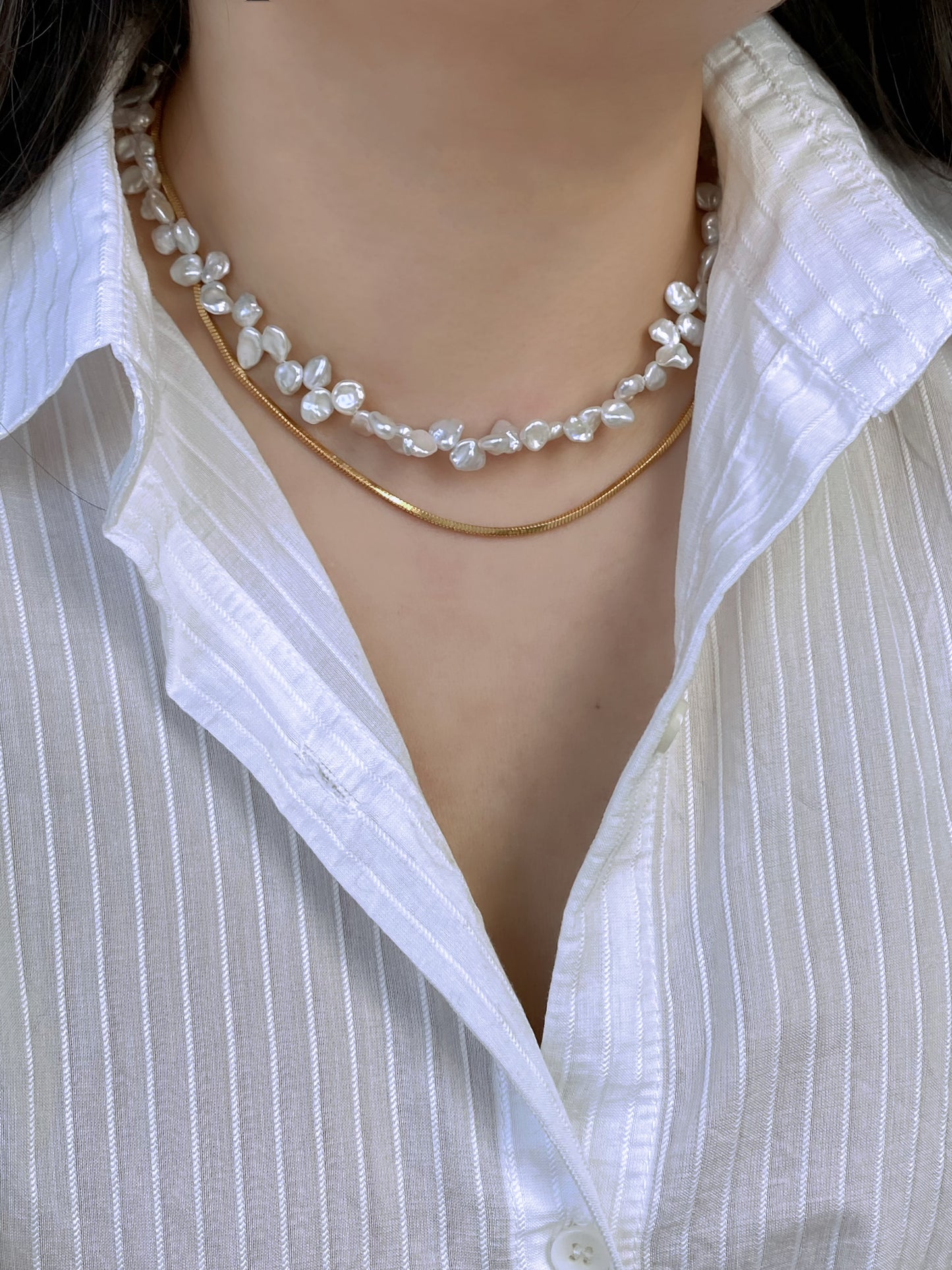 Blooming Flowers Layering Pearl Choker Elegant Baroque Pearl Jewelry Statement Pearl Necklace anniversary gift for her Bridesmaid Gift