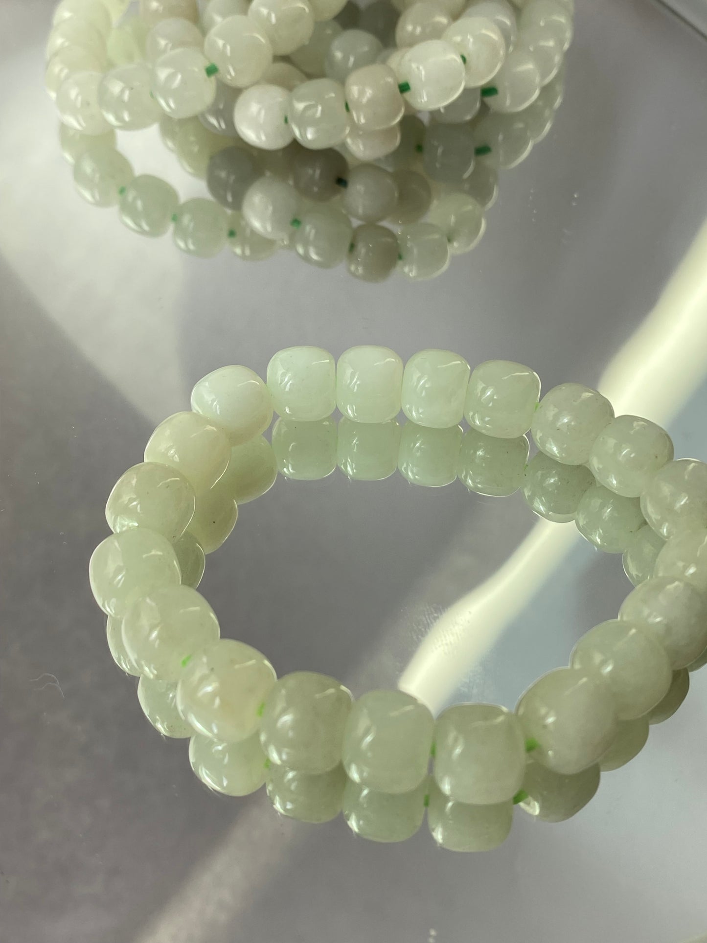 AA Natural White Jade square bead handmade Bracelet Best lucky Gift for her,gift for Mom,meditation crystal bracelet gift for him