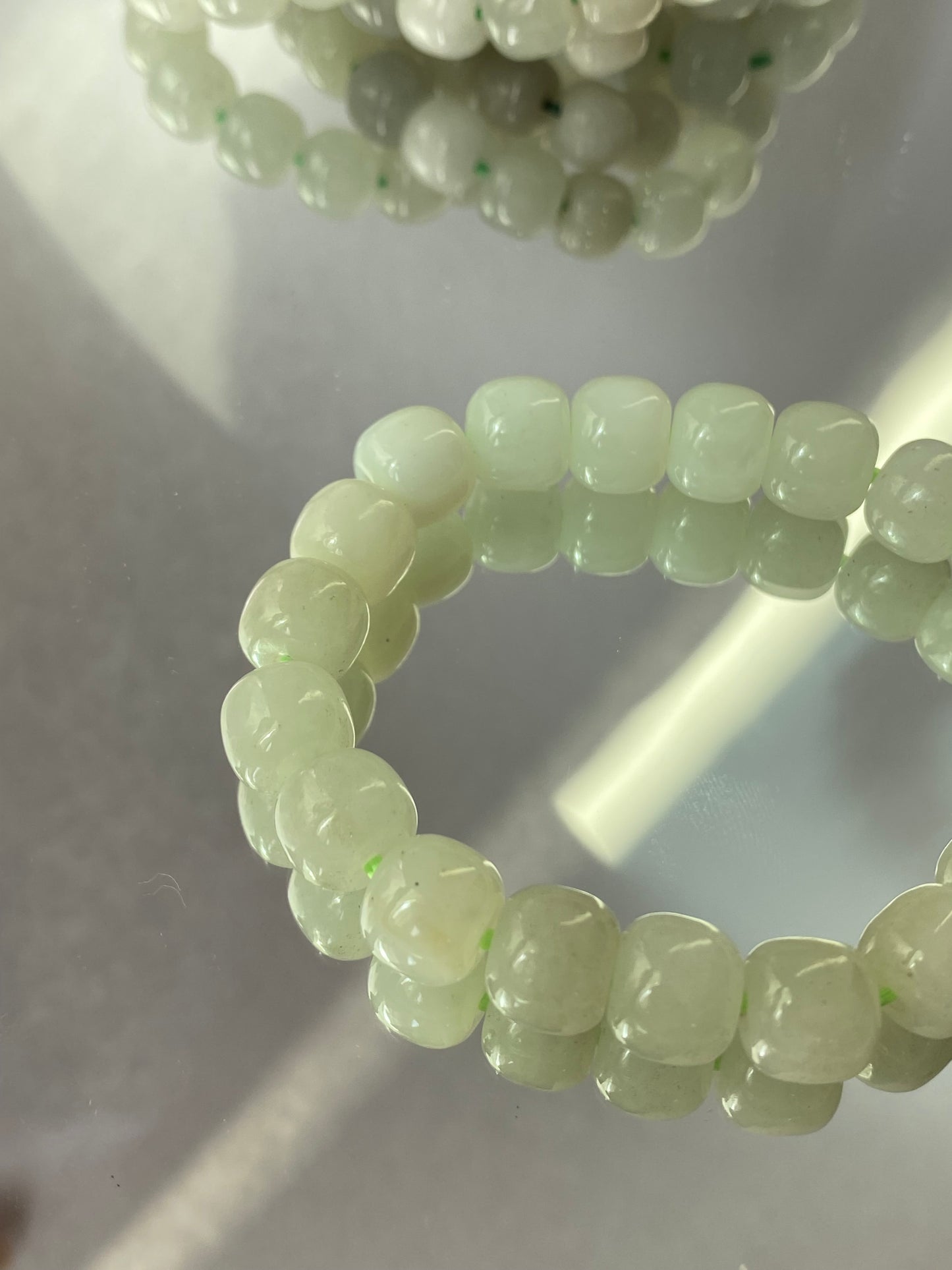 AA Natural White Jade square bead handmade Bracelet Best lucky Gift for her,gift for Mom,meditation crystal bracelet gift for him