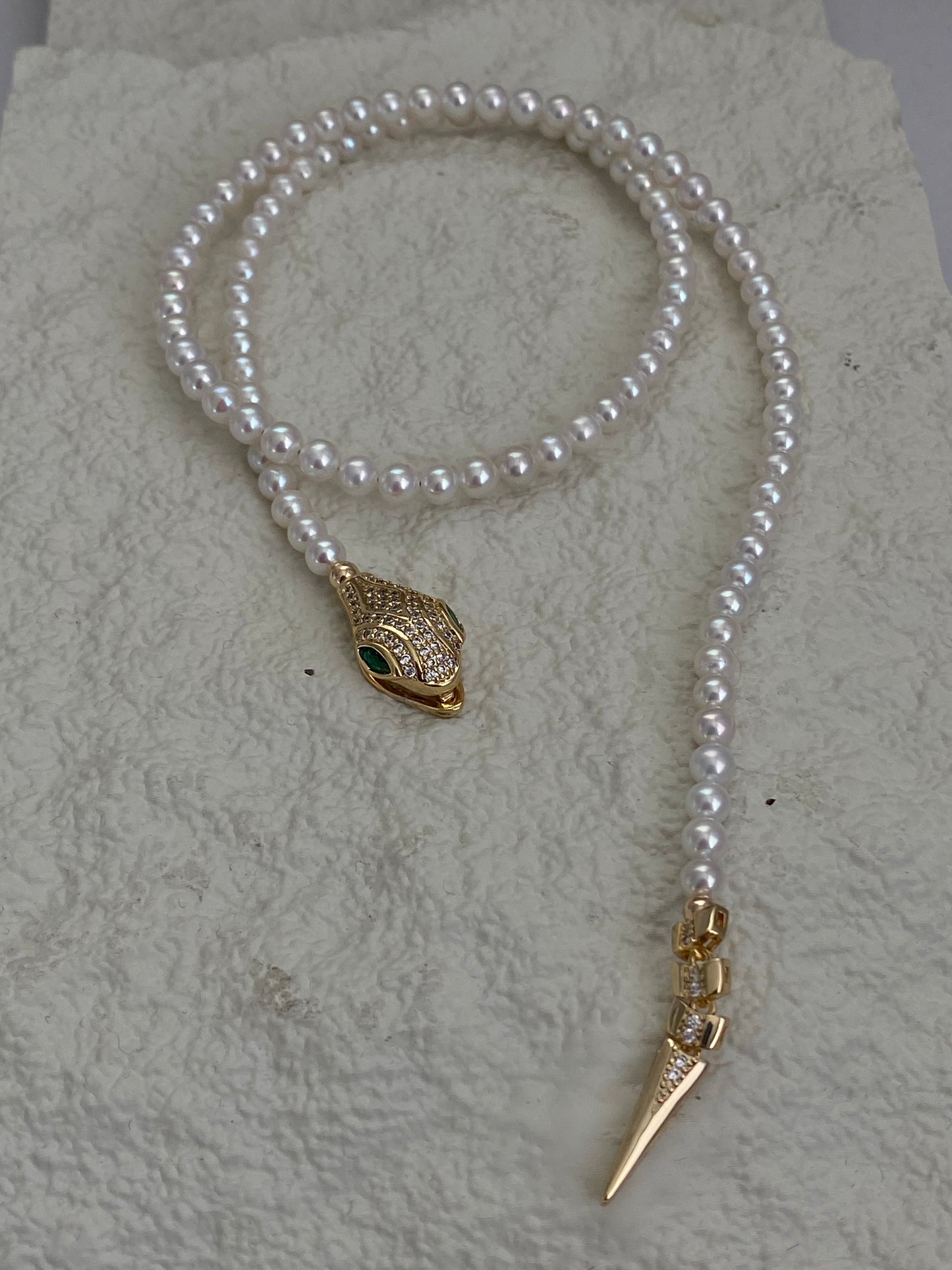 Unique Luxury Freshwater Pearl Adjustable Pearl Necklace with Snake Clasp Choker Necklace Wedding Jewelry gift for her anniversary gift