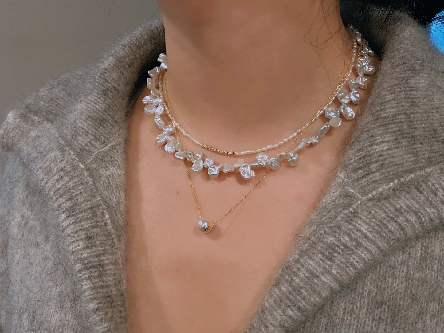 Blooming Flowers Layering Pearl Choker Elegant Baroque Pearl Jewelry Statement Pearl Necklace anniversary gift for her Bridesmaid Gift