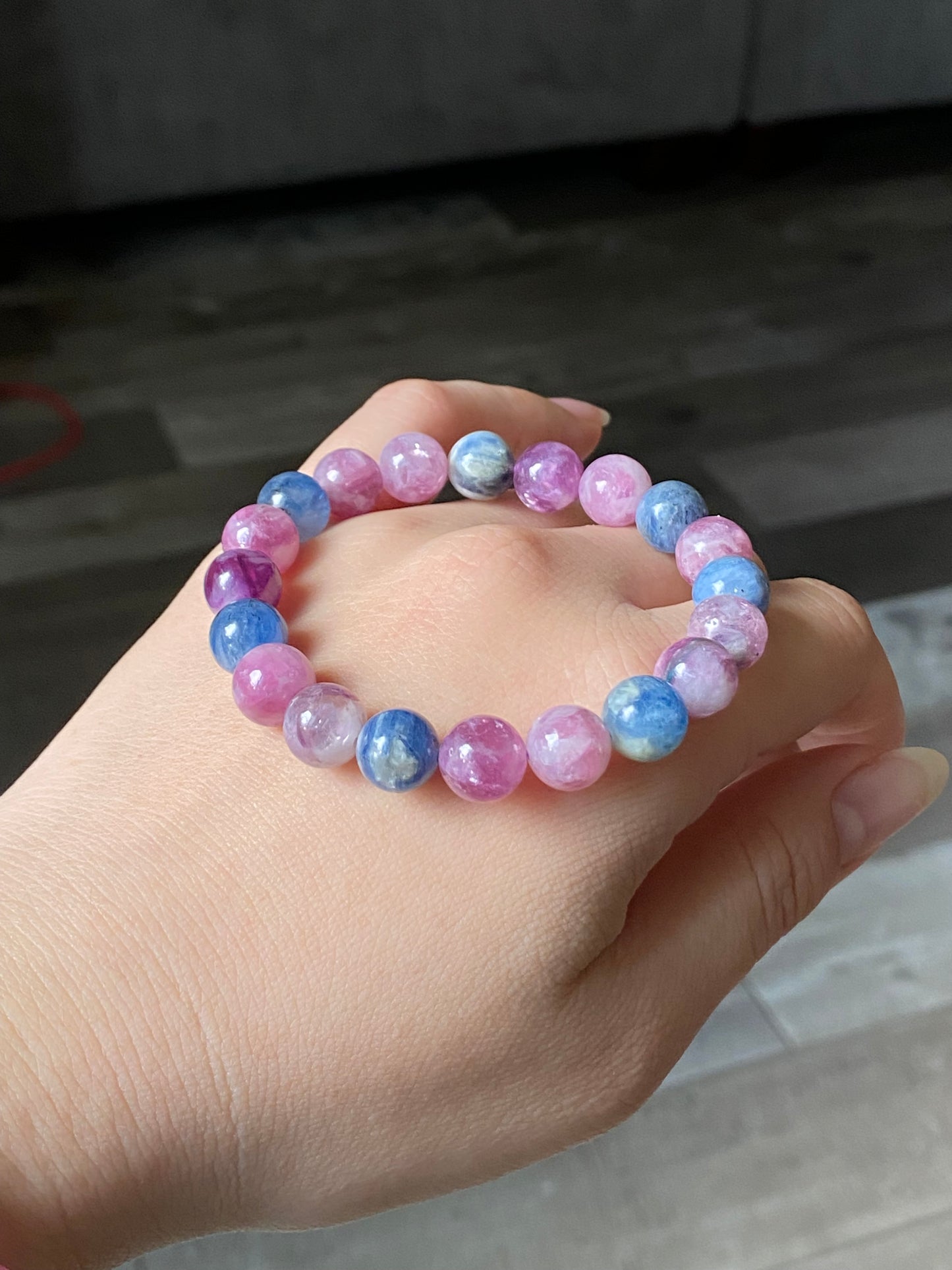 AAAA grade natural colorful mix Lepidolite bracelet, Mica Rutilated Quartz gift for her,birthday gift dainty meditation crystal bracelet