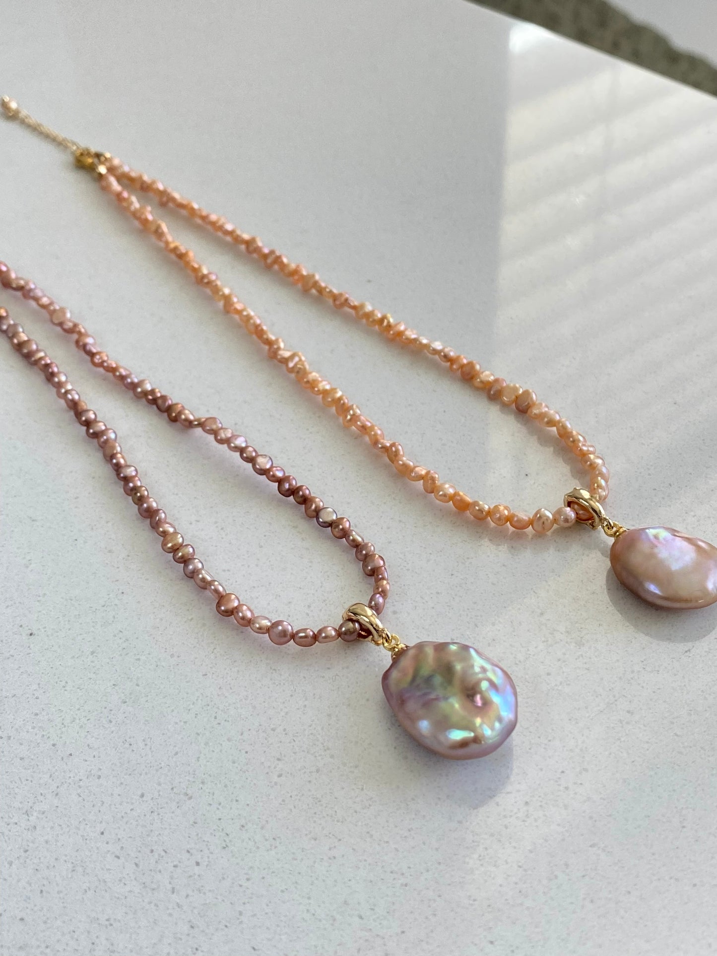 Spring exclusives Handmade Minimalist tiny colorful petal pearl dainty chocker necklace with removal pendant gift for her anniversary gift