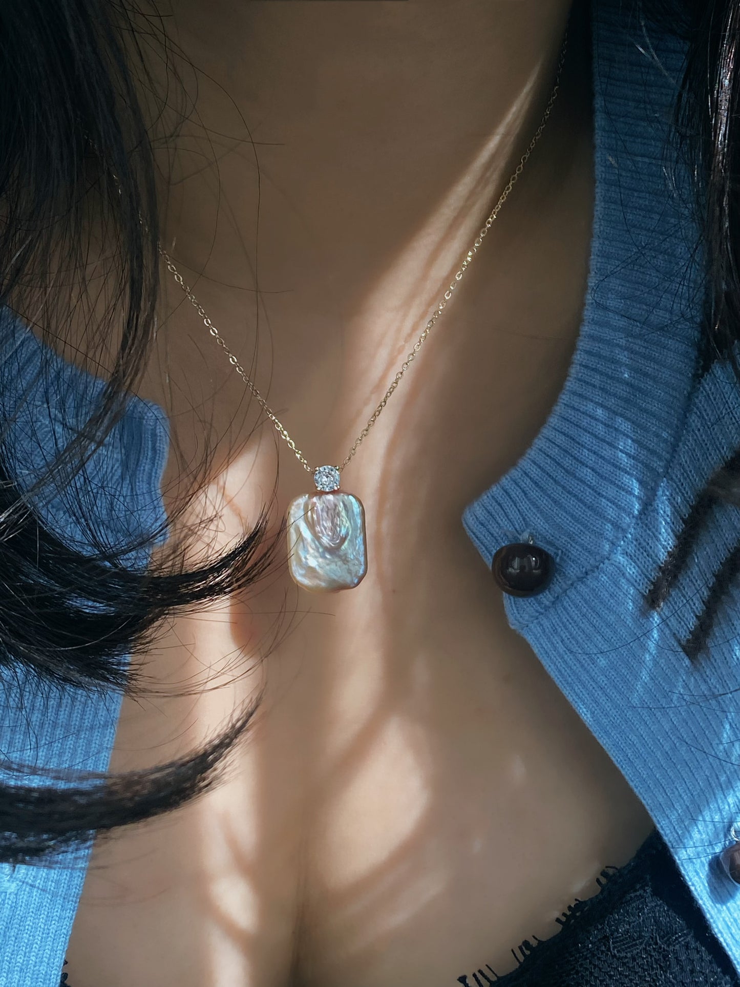 Elegant Dainty Natural freshwater baroque pearl pendant necklace custom made pendant choker necklace birthday gift for her anniversary gift