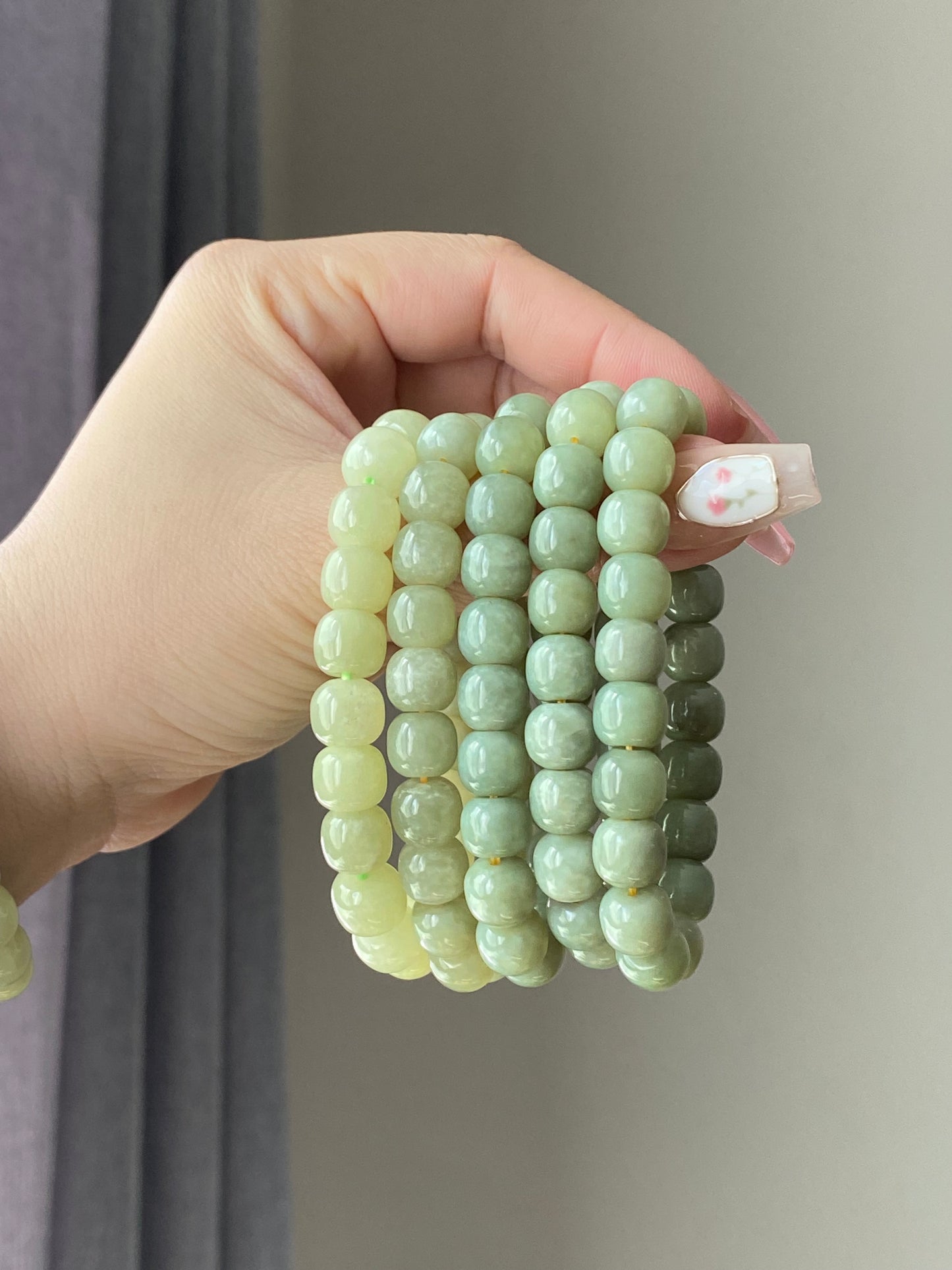 AAA Natural light green Jade square bead handmade Bracelet Best lucky Gift for her,gift for Mom,meditation crystal bracelet gift for him