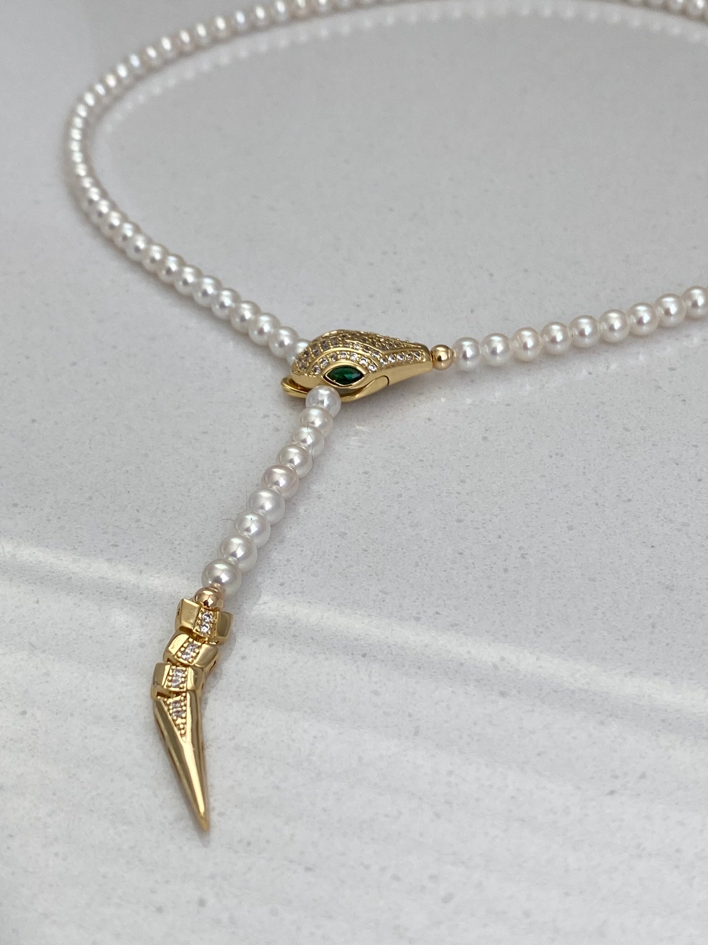 Unique Luxury Freshwater Pearl Adjustable Pearl Necklace with Snake Clasp Choker Necklace Wedding Jewelry gift for her anniversary gift