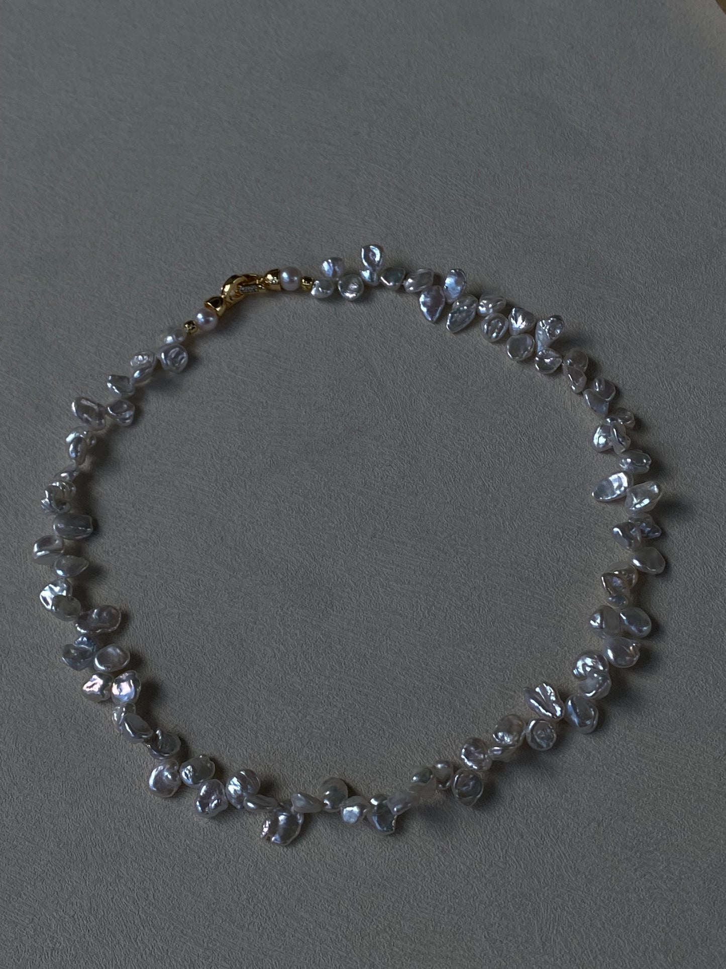 Blooming Flowers Layering Pearl Choker Elegant Baroque Pearl Jewelry Statement Pearl Necklace anniversary gift for her Bridesmaid Gift