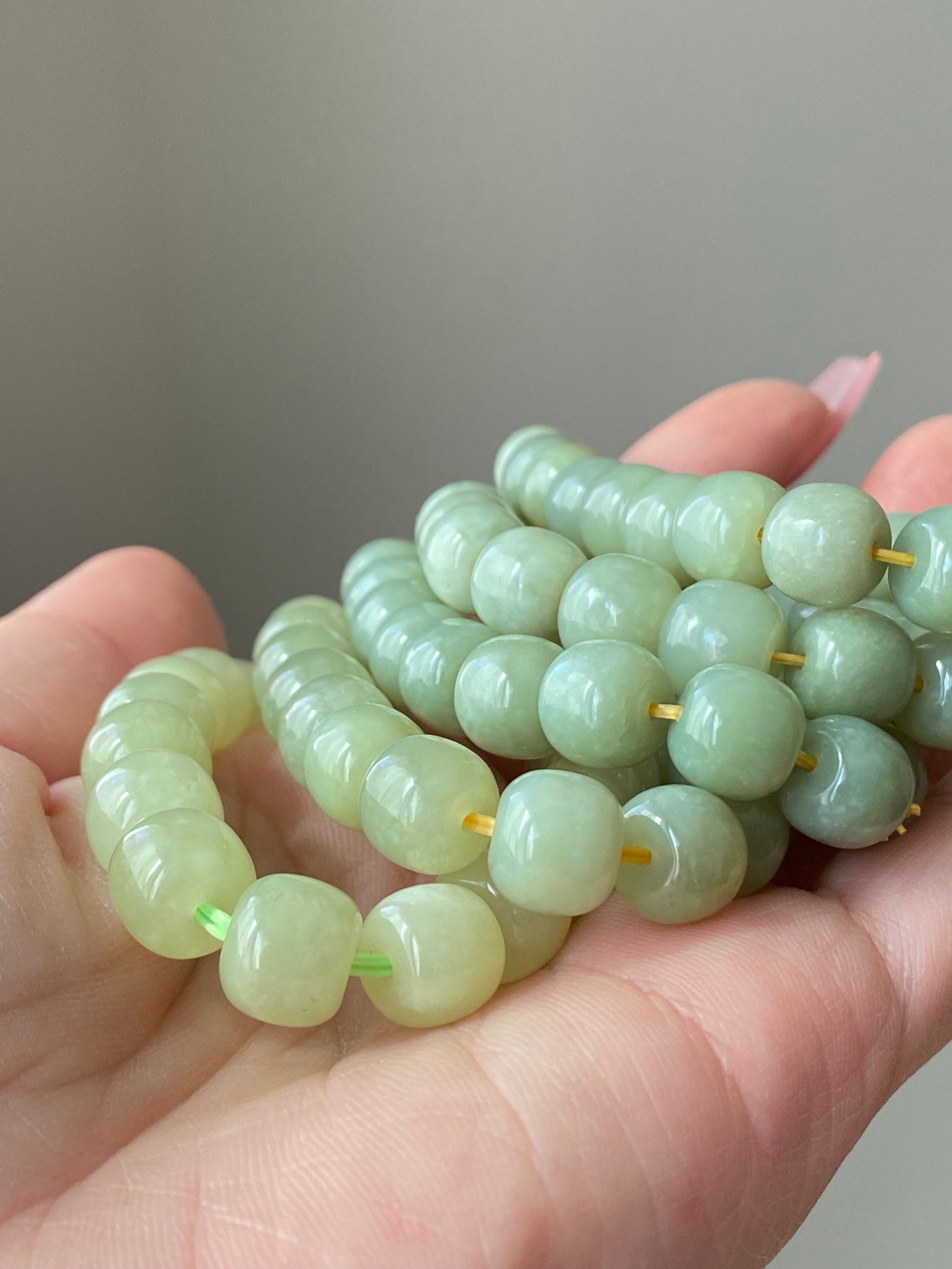 AAA Natural light green Jade square bead handmade Bracelet Best lucky Gift for her,gift for Mom,meditation crystal bracelet gift for him