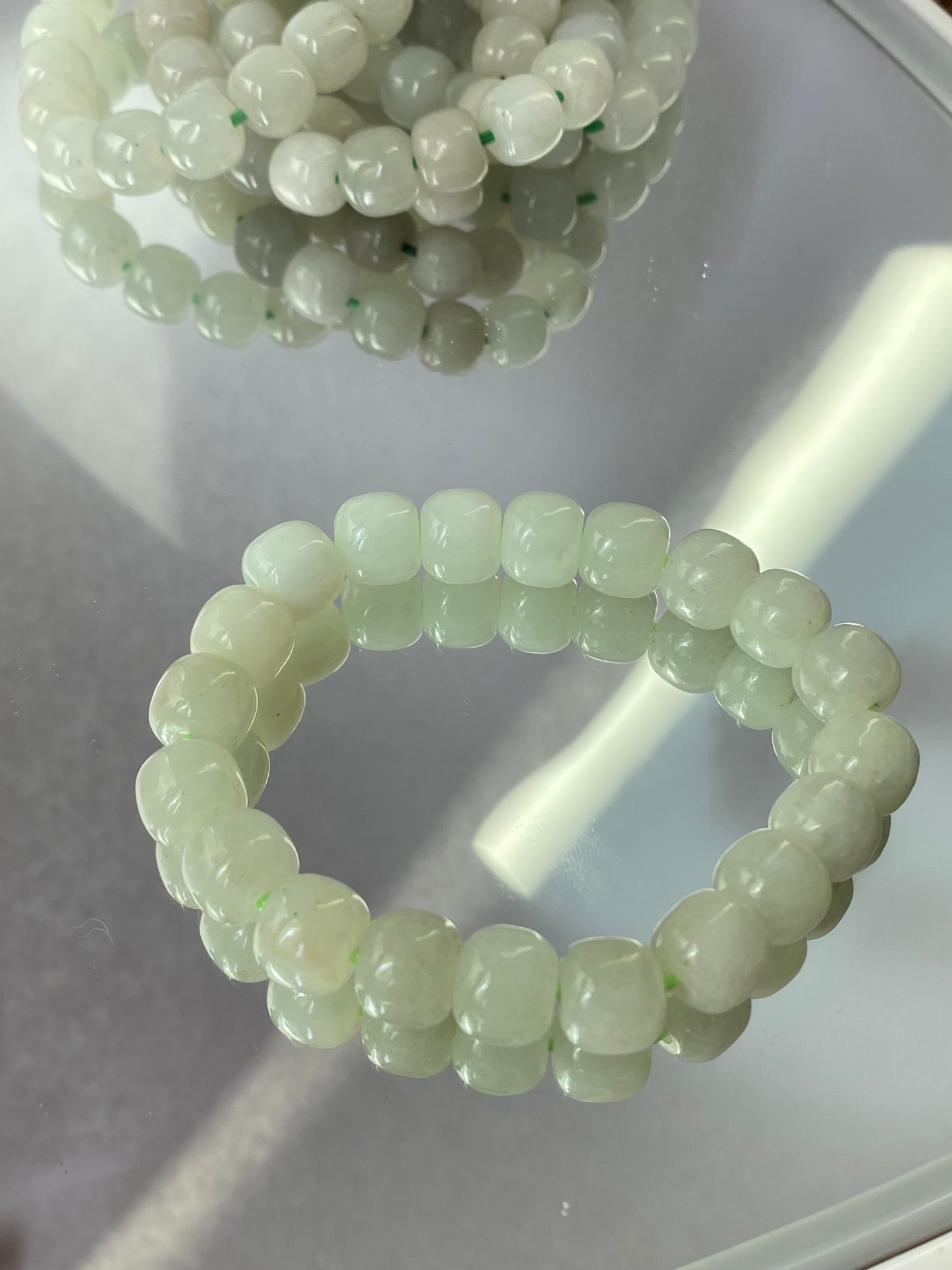 AA Natural White Jade square bead handmade Bracelet Best lucky Gift for her,gift for Mom,meditation crystal bracelet gift for him