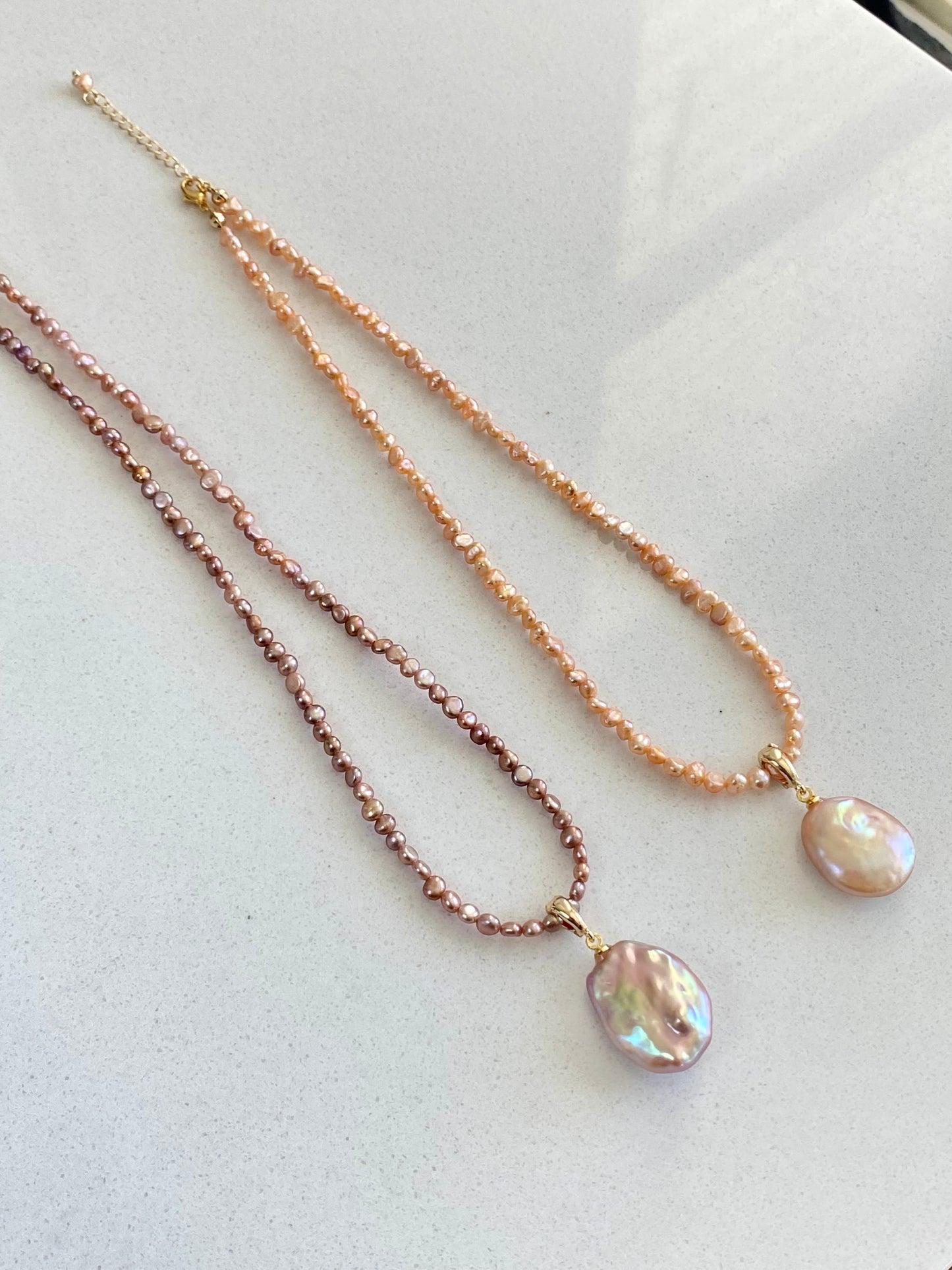 Spring exclusives Handmade Minimalist tiny colorful petal pearl dainty chocker necklace with removal pendant gift for her anniversary gift