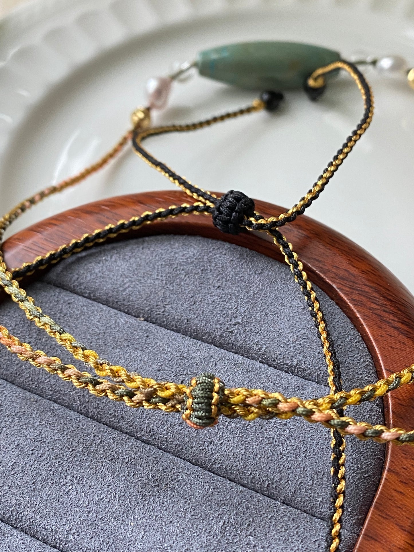 Museum of Art China lacquer Coated on black ebony Gold Powder Pendant Necklace,Gift for her,gift for him,handmade pendant,unusual gift