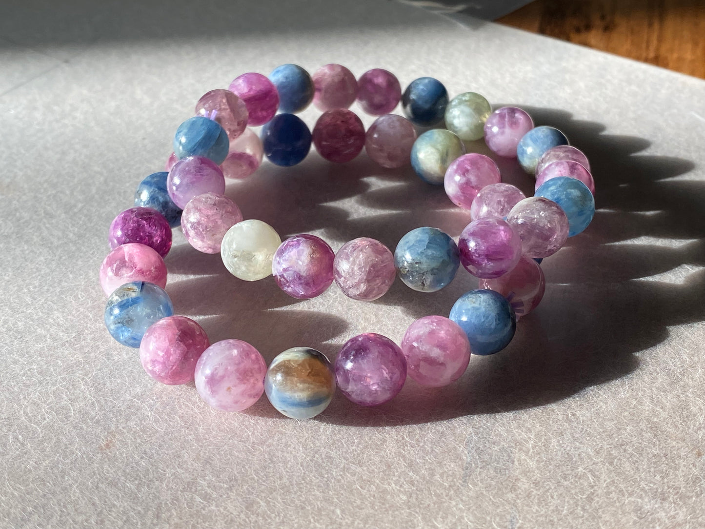 AAAA grade natural colorful mix Lepidolite bracelet, Mica Rutilated Quartz gift for her,birthday gift dainty meditation crystal bracelet