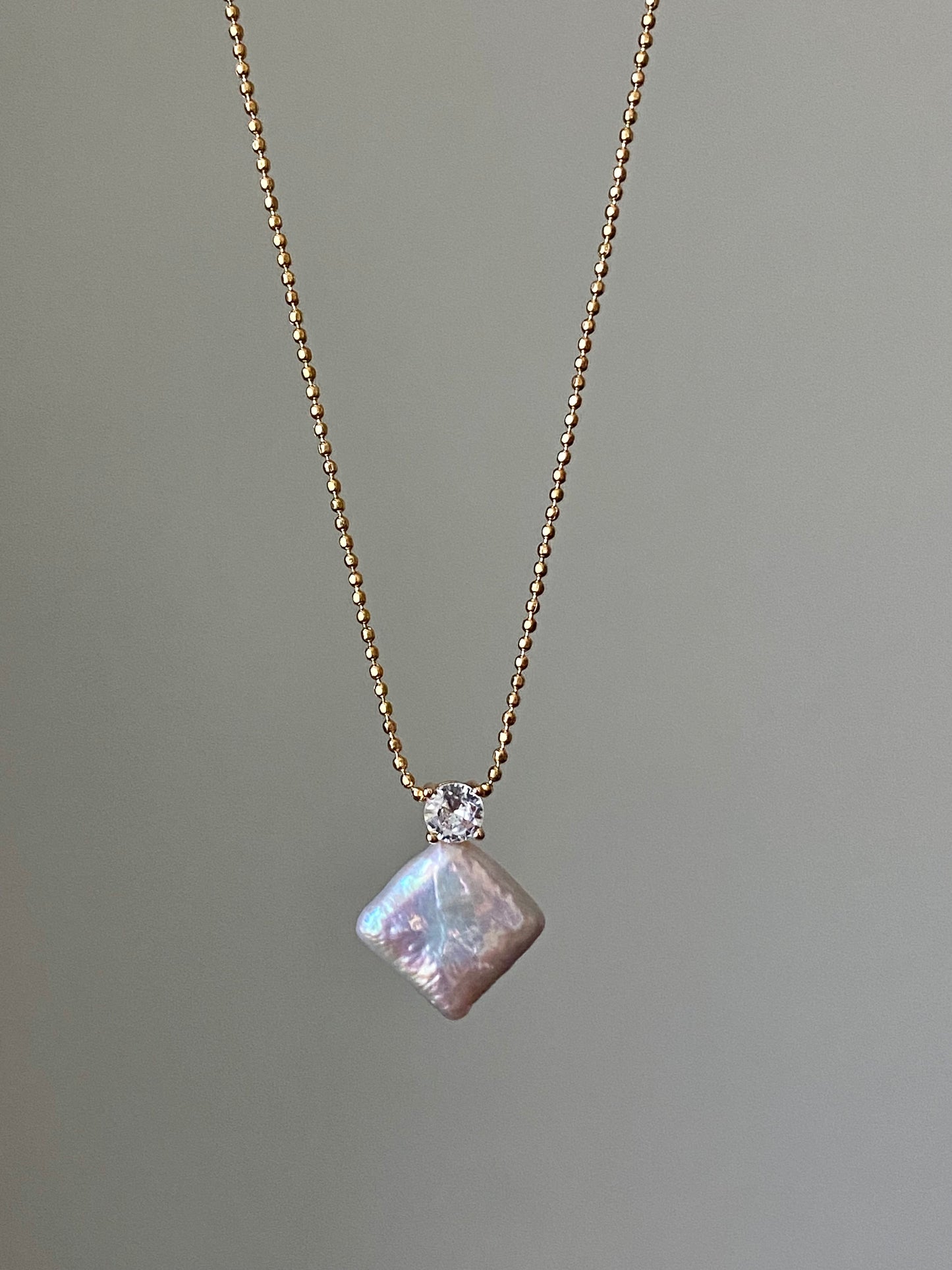 Minimalism Pearl Necklace Dainty Square Baroque Pearl Necklace Elegant Pearl necklace for Wedding Jewelry Birthday stone Necklace