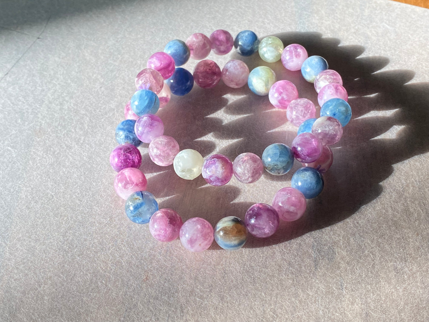 AAAA grade natural colorful mix Lepidolite bracelet, Mica Rutilated Quartz gift for her,birthday gift dainty meditation crystal bracelet