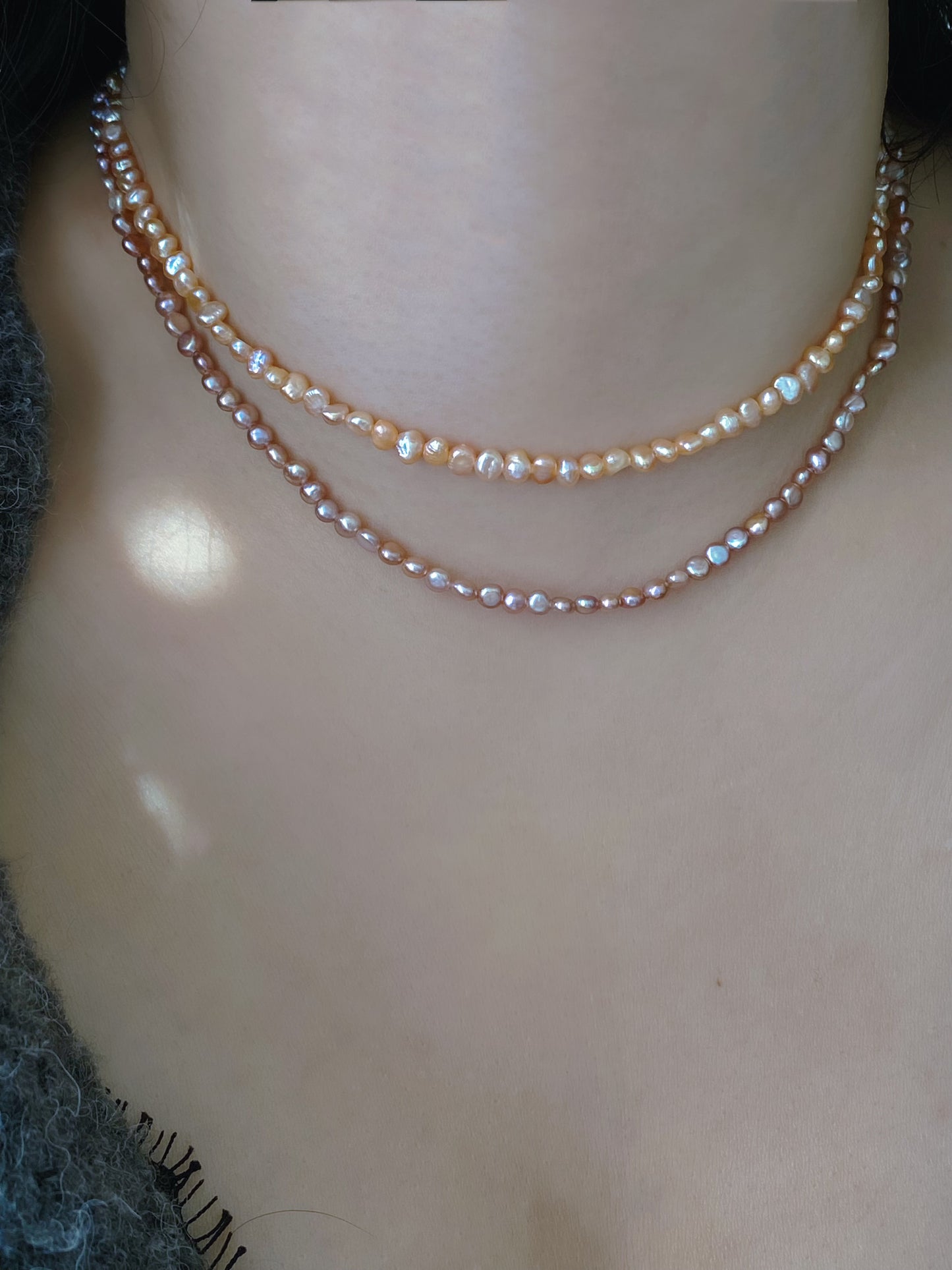 Spring exclusives Handmade Minimalist tiny colorful petal pearl dainty chocker necklace with removal pendant gift for her anniversary gift