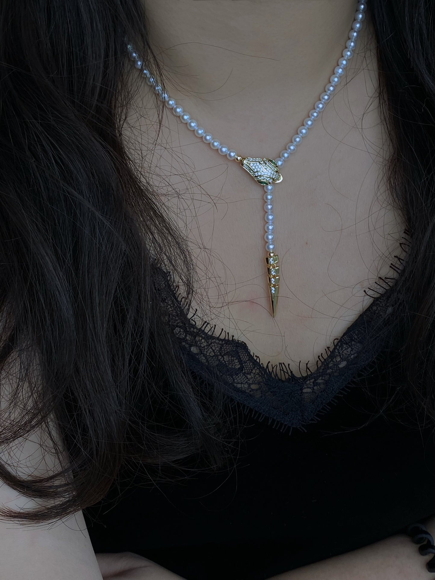 Unique Luxury Freshwater Pearl Adjustable Pearl Necklace with Snake Clasp Choker Necklace Wedding Jewelry gift for her anniversary gift
