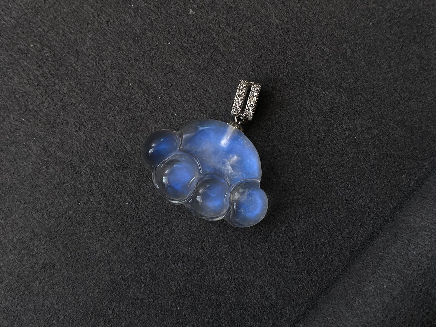 Sri Lanka Natural Moonstone blue Fire illuminate Labradorite Cat Paw Sterling silver pendant with leather necklace