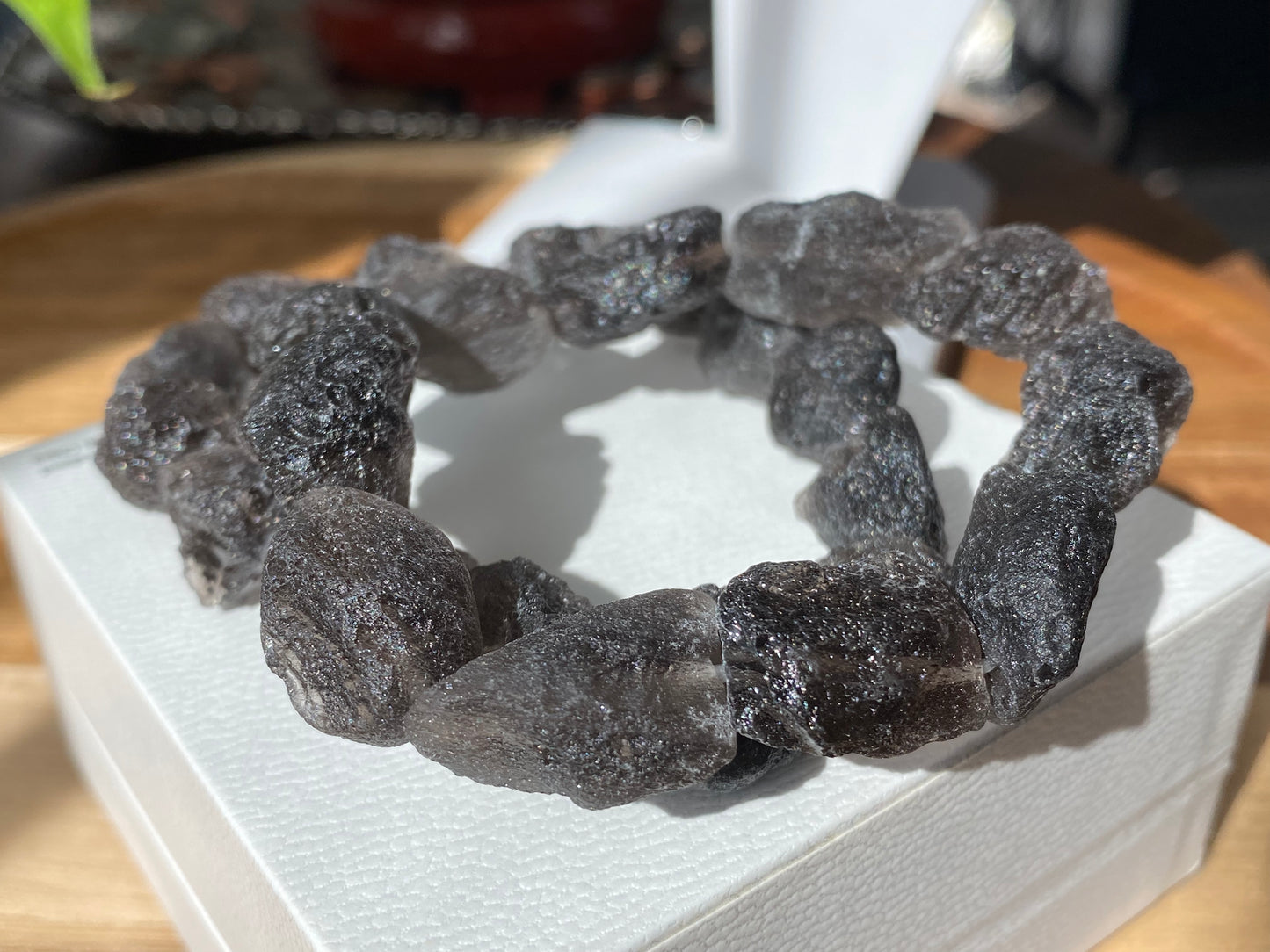 35-50g Natural Raw Cintamani Saffordite Tektite Bracelet, wishing stone, Saffordite Tektites, Arizona Tektitest bead bracelet