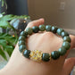 Green Jade and Titanium Rutilated Quartz Healing Bracelet – Balancing Energy Jewelry for Clarity and Wellness