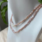 Natural Metal pink purle baroque white petal pearl necklace/Pearl choker Adjustable length necklace