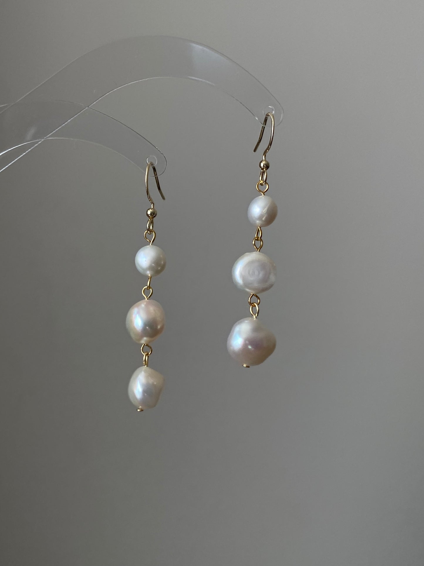 Minimalist Baroque Pearl Earrings - Dainty Wear Bridal Earring | Handmade  Gold Pearl Earring | Wedding Jewellery | Bridesmaid Gift