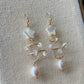 Freshwater pearl with mother of pearl christmas tree shape dangle earring,christmas gift,gift for her