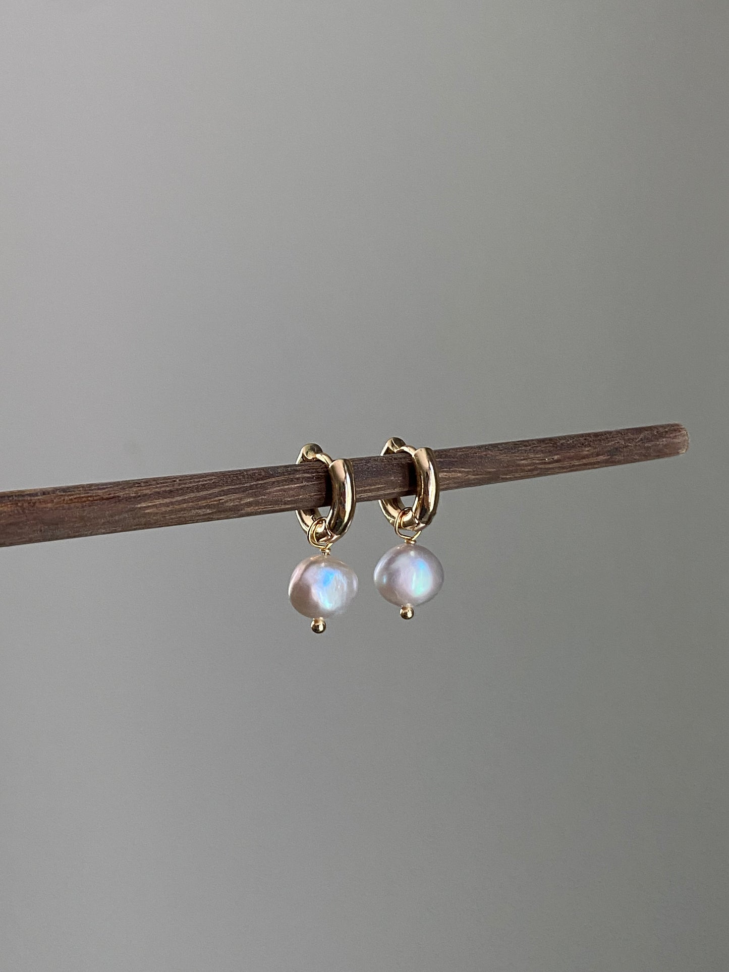 Natural Freshwater pearl Dangle Earrings baroque Pearl gold filled  Hoop earring wedding jewelry Minimalism  Dainty Earring gift for her