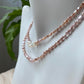 Natural Metal pink purle baroque white petal pearl necklace/Pearl choker Adjustable length necklace