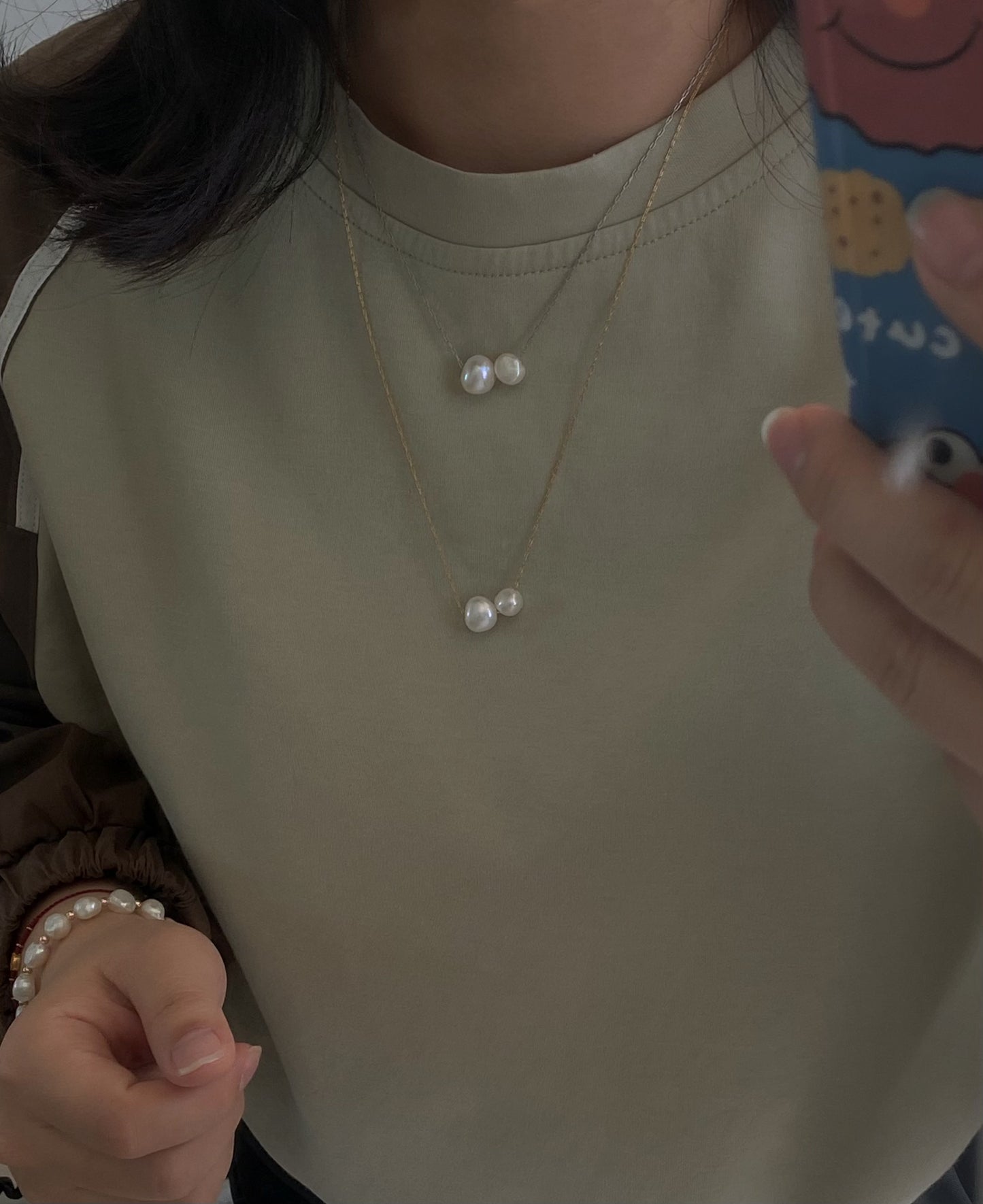 Damson Double pearl Necklace