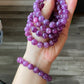 AAAA grade  natural purple Lepidolite bracelet, Mica Rutilated Quartz gift for her