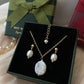 Best gift for her, Freshwater pearls earring with baroque pendant necklace,christmas gift set