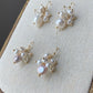 Freshwater pearls with white crystal fire work dangle earrling,holiday gift,christmas gift