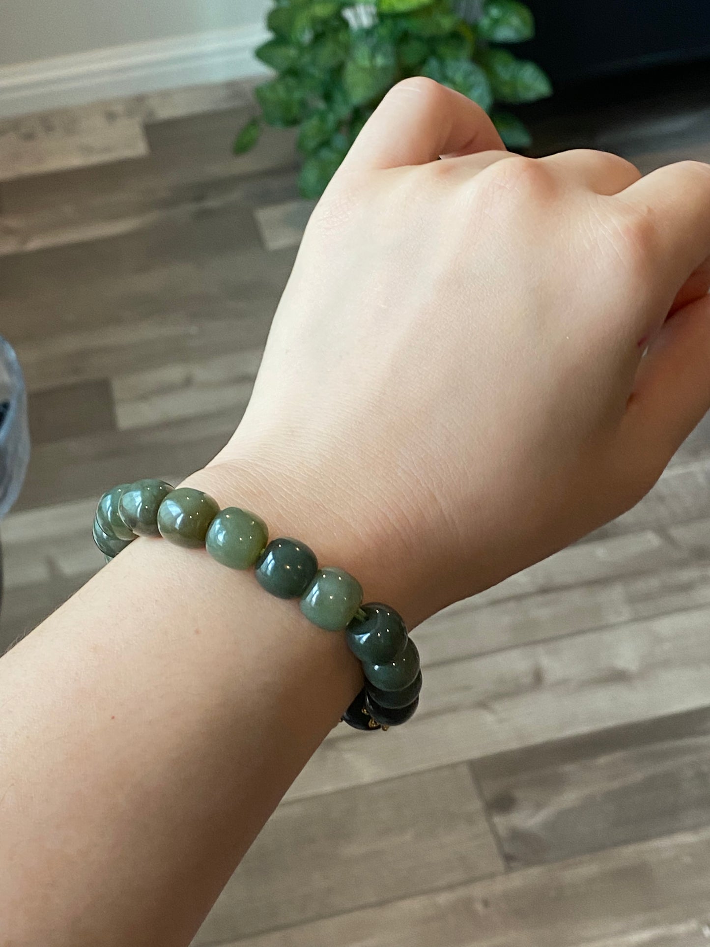 Green Jade and Titanium Rutilated Quartz Healing Bracelet – Balancing Energy Jewelry for Clarity and Wellness