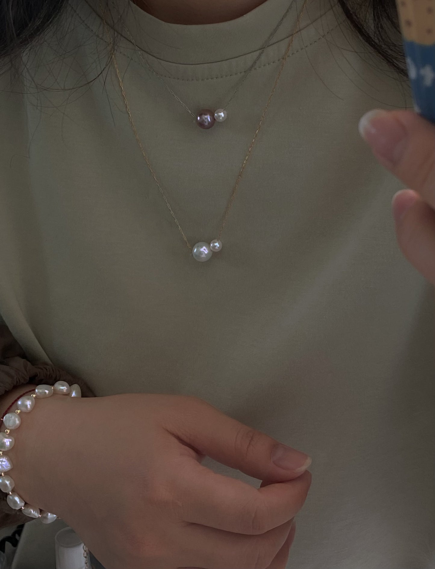 Damson Double pearl Necklace
