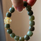 Green Jade and Titanium Rutilated Quartz Healing Bracelet – Balancing Energy Jewelry for Clarity and Wellness