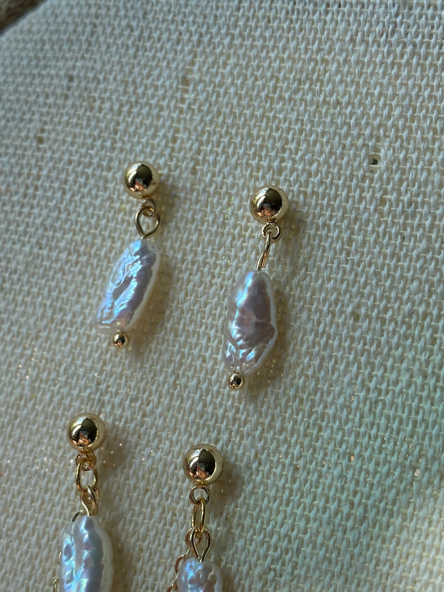 freshwater pearls keshi nuggets super luster dangle studd earring,holiday gift,christmas gift