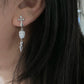 Hand-Carved Skull Pearl Cross Drop Earrings Gothic Pearl Spike Earrings  Everyday Edge Halloween Bold Dard Limited edition gift for him