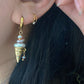 Strawberry Swirl Baroque Pearl Ice Cream Cone Earrings, Handmade Fun Statement Jewelry Summer Gift, Whimsical Pearl Earrings, Unique Earring