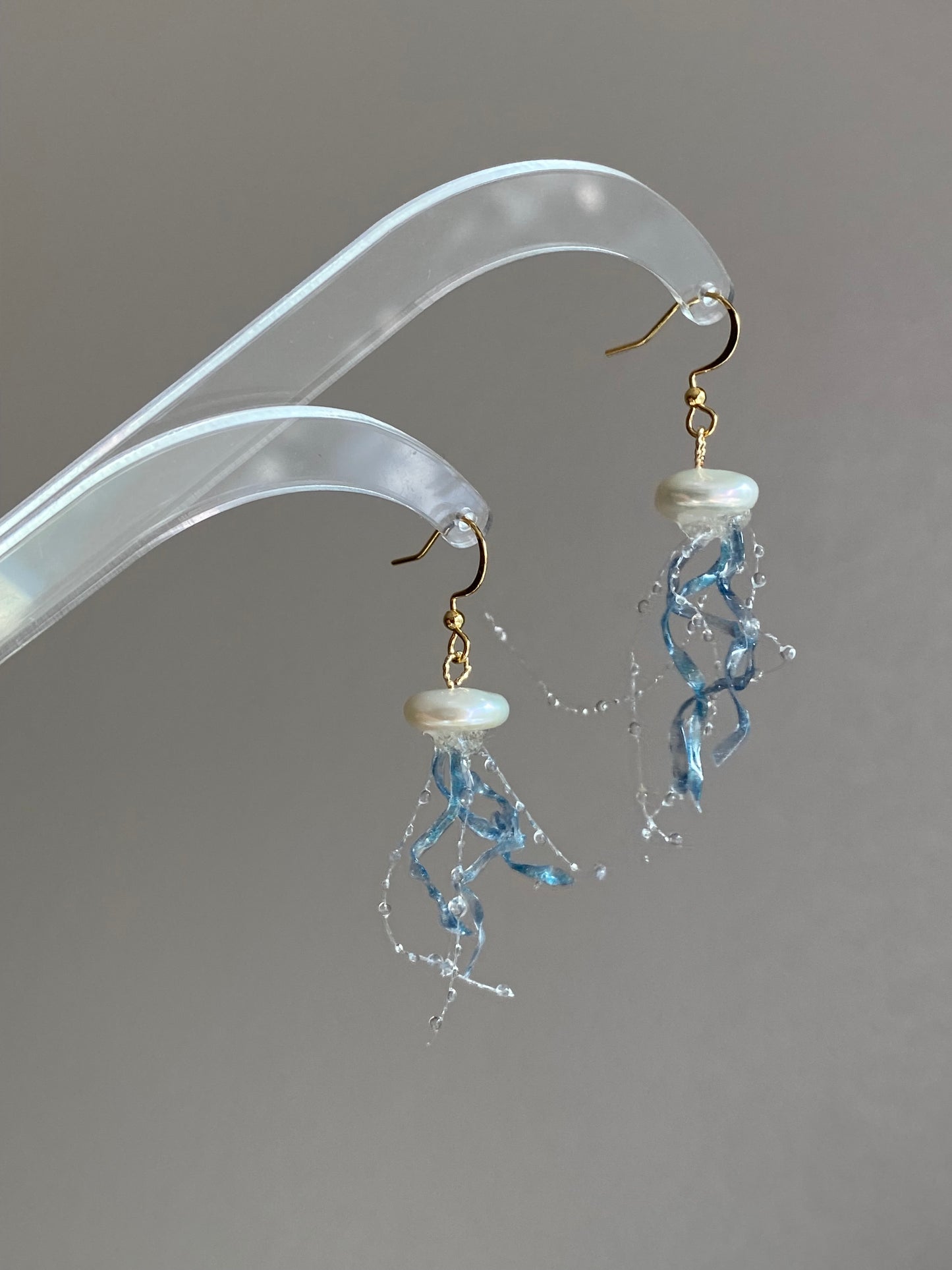 Jellyfish Pearl Earrings – Handmade Baroque Pearl Ocean Jewelry, Unique Sea-Inspired Earrings, Statement Earrings for Mermaid Lovers