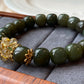 Green Jade and Titanium Rutilated Quartz Healing Bracelet – Balancing Energy Jewelry for Clarity and Wellness