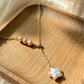 Natural freshwater baroque pearl star slice length necklace,christmas gift,gift for her