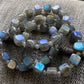 Natural High Grade Blue Fire Rainbow Fire Labradorite square Beaded Bracelet,Groomsman gifts,Bridesmaid Gifts