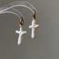cross pearl removal earring