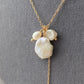 Freshwater pearl flower petal shape dangle pendant necklace,gift for her,holiday gift