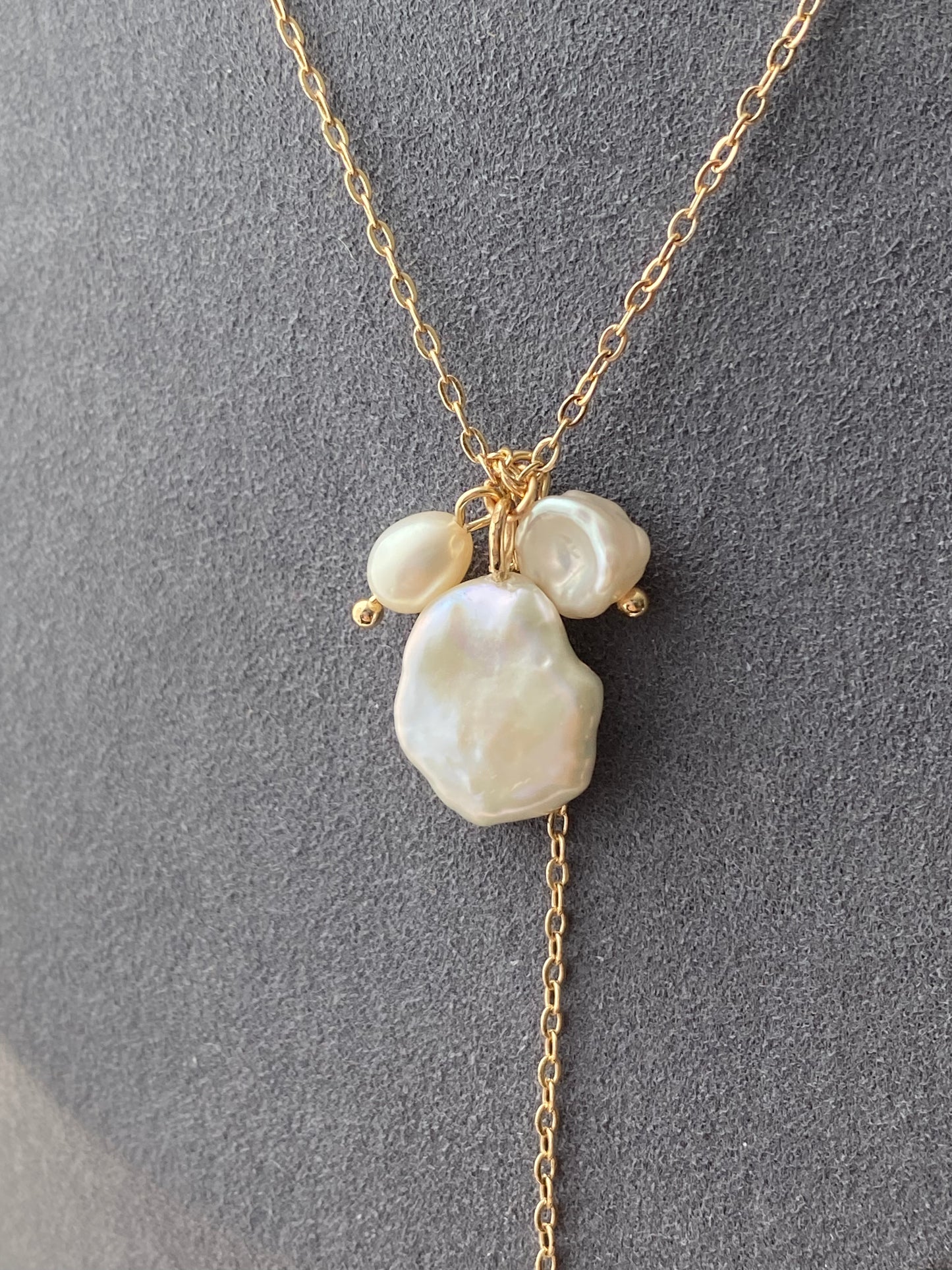 Freshwater pearl flower petal shape dangle pendant necklace,gift for her,holiday gift