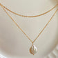 Double Layered Baroque Pearl Pendant Necklace – Elegant 18K Gold-Plated Chain